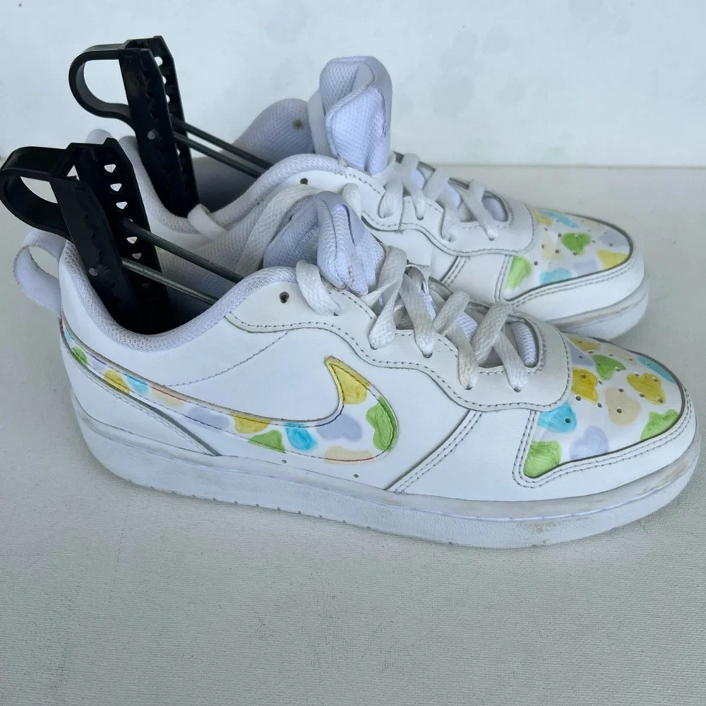 Nike Girls Shoes Size 5Y White Court Borough Low 2 BQ5448-100 Casual Sneakers